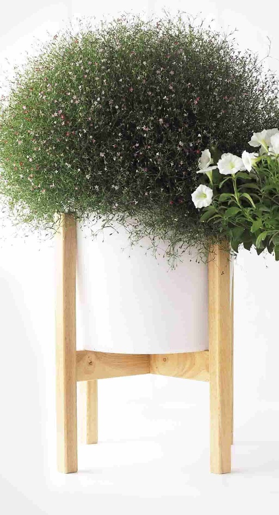 [AA-WSM01N-C-C2] WOOD STAND MID CENTURY 12.5"x14.0" (10 INCH POT), SOLD IN CASE OF 2