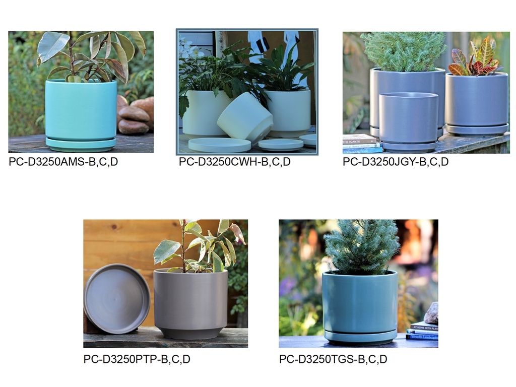 RETRO MID MODERN POT WITH DETACHED SAUCERS