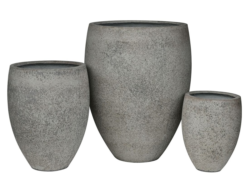 STONEHAVEN PLANTER, GREY STONE, SET OF 3- 26.5"X33.5", 19.0"X24.5", 14.0"X18.0"