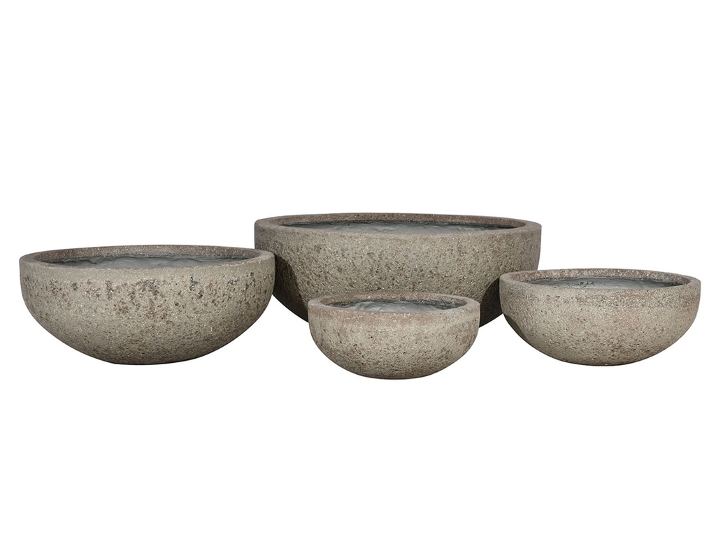 STONEHAVEN BASIN, GREY STONE, SET OF 4- 21.5"X9.0",  17.5"X7.5", 13.5"X5.5", 11.0"X4.5"