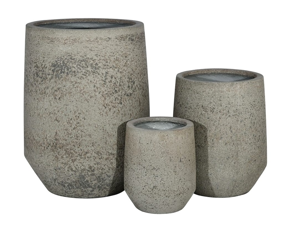 [FC-1105GST-S3] SLATE PLANTER, GREY STONE, SET OF 3- 21.0"X27.0", 15.5"X19.0", 11.0"X13.0"