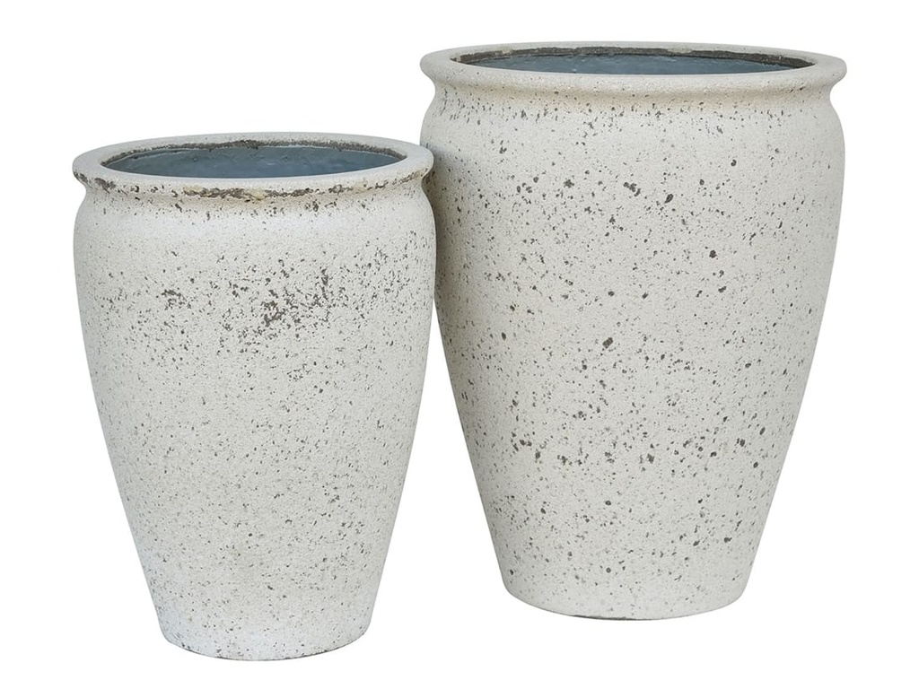 MAXIMUS PLANTER, IVORY NATURAL STONE, SET OF 2- 21.0"X27.0", 16.5"X23.0"