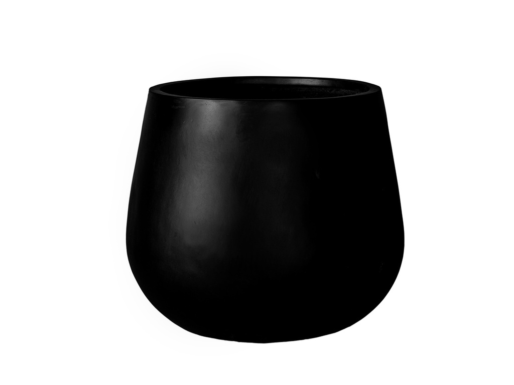 [FG-0022BLK-S3] LOW TRUNK PLANTER BLACK POLY POLY FIBERS, SET OF 3-  17.5''x14.5'' 12''x12'' 7.5''x8''