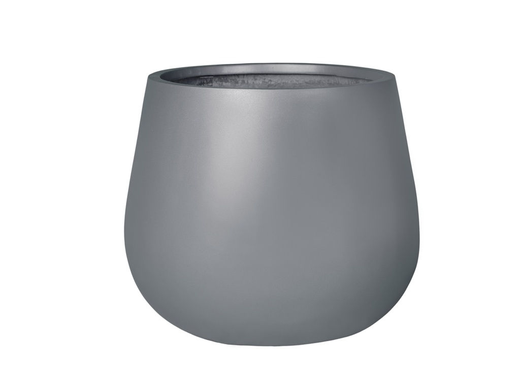 [FG-0022DGY-S3] LOW TRUNK PLANTER DARK GREY POLY POLY FIBERS, SET OF 3-  17.5''x14.5'' 12''x12'' 7.5''x8''