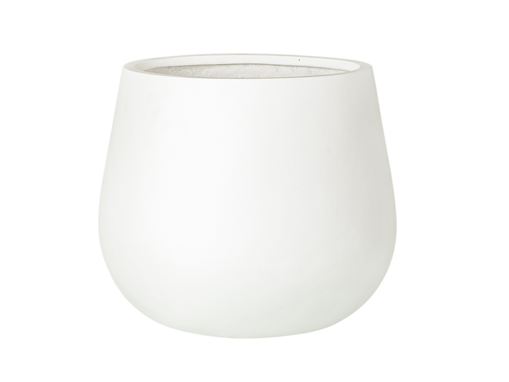 LOW TRUNK PLANTER WHITE POLY POLY FIBERS, SET OF 3-  17.5''x14.5'' 12''x12'' 7.5''x8''