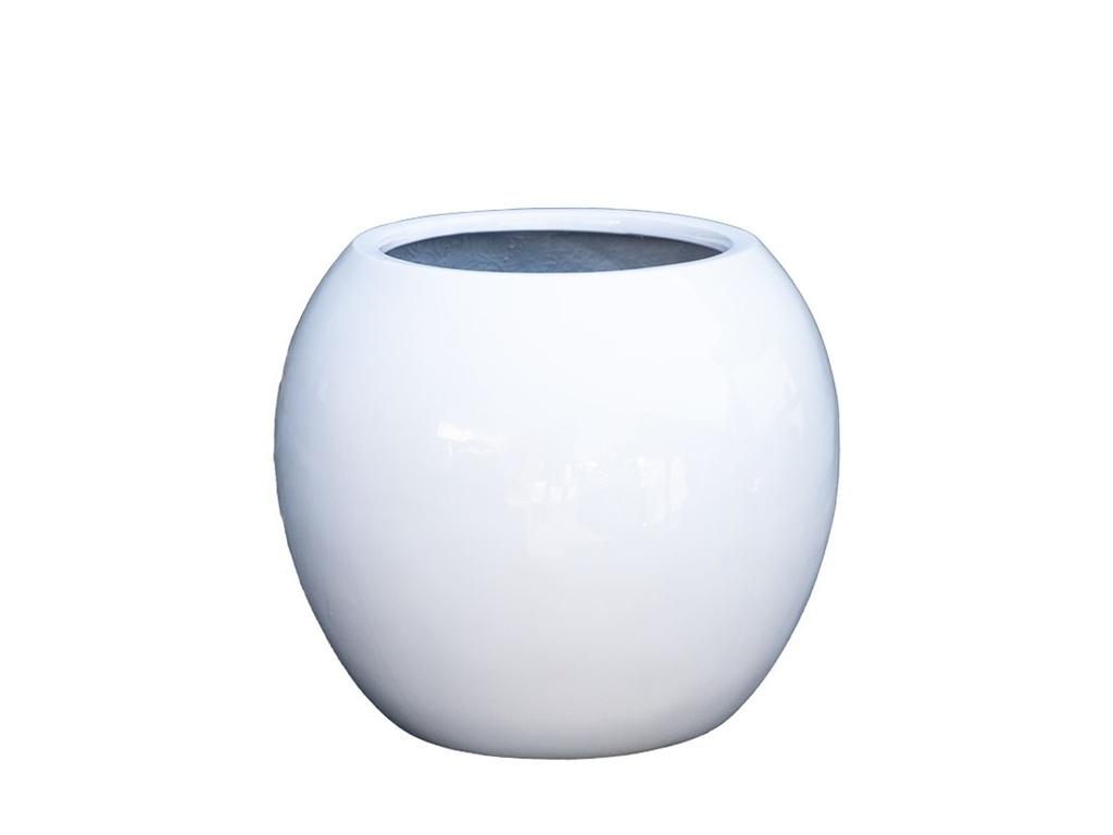 [FG-0024GWH] SPHERE PLANTER, GLOSSY WHITE, 15.5"X12.5"