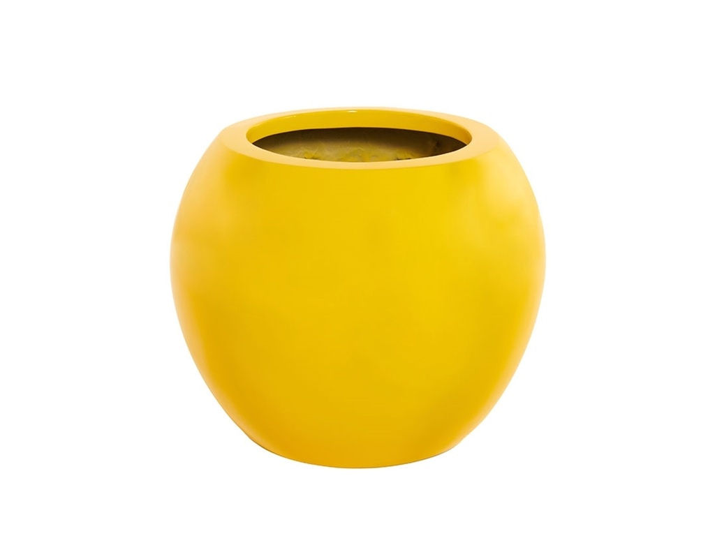 [FG-0024GYL] SPHERE PLANTER, GLOSSY YELLOW, 15.5"X12.5"