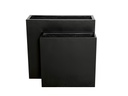 RECTANGULAR TALL PLANTER BOX BLACK POLY - RESIN POTS, SET OF 2- 42.5"x15.5"x40" 33"x12"x31.5"