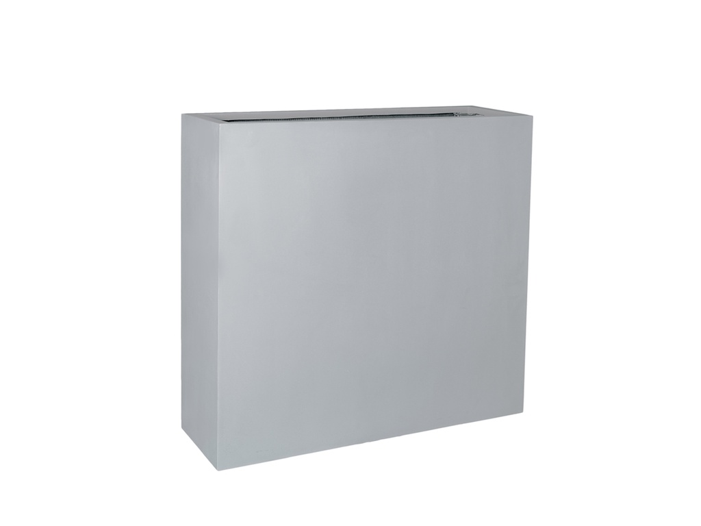 [FG-0128LGY-S2] RECTANGULAR TALL PLANTER BOX LIGHT GREY POLY - RESIN POTS, SET OF 2- 42.5"x15.5"x40" 33"x12"x31.5"