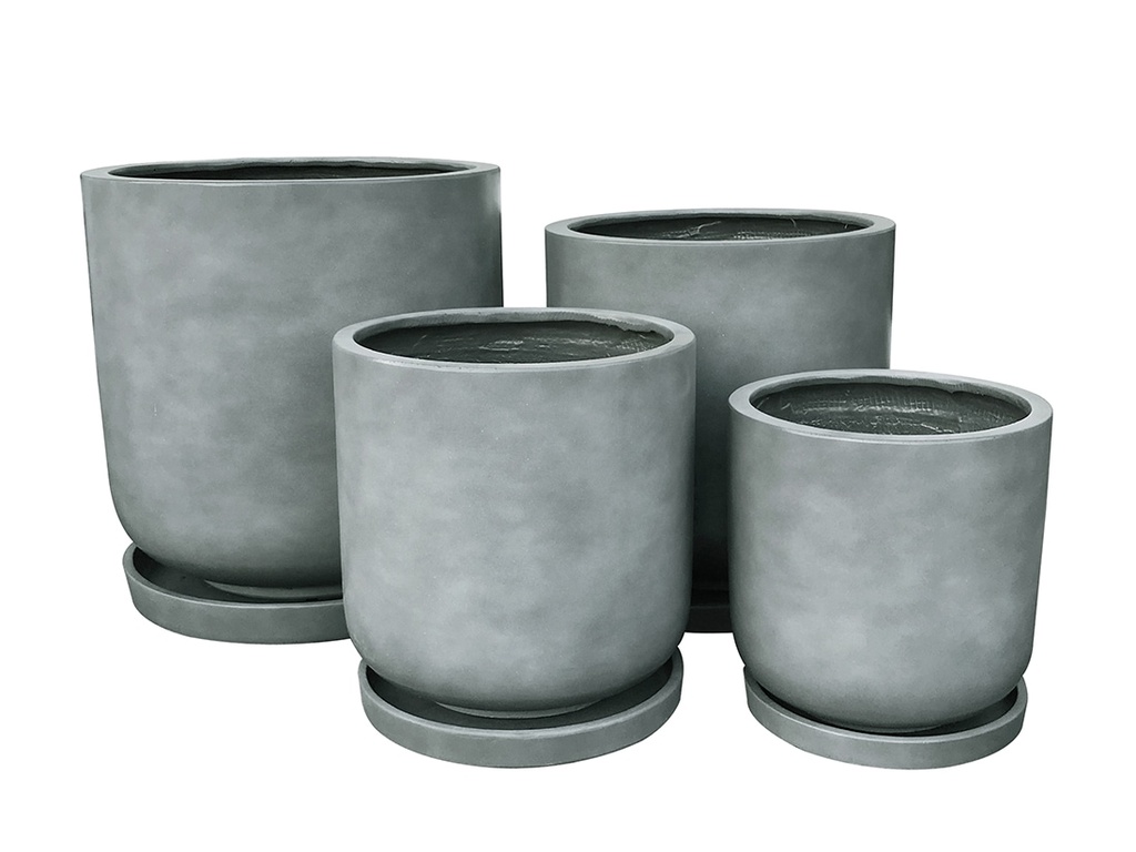 [FG-2002CDG-S4] U SHAPE PLANTER, CONCRETE DARK GREY, SET OF 4- 17.5"X17.5, 15.0"X15.0", 12.5"X12.5", 10.5"X10.5"