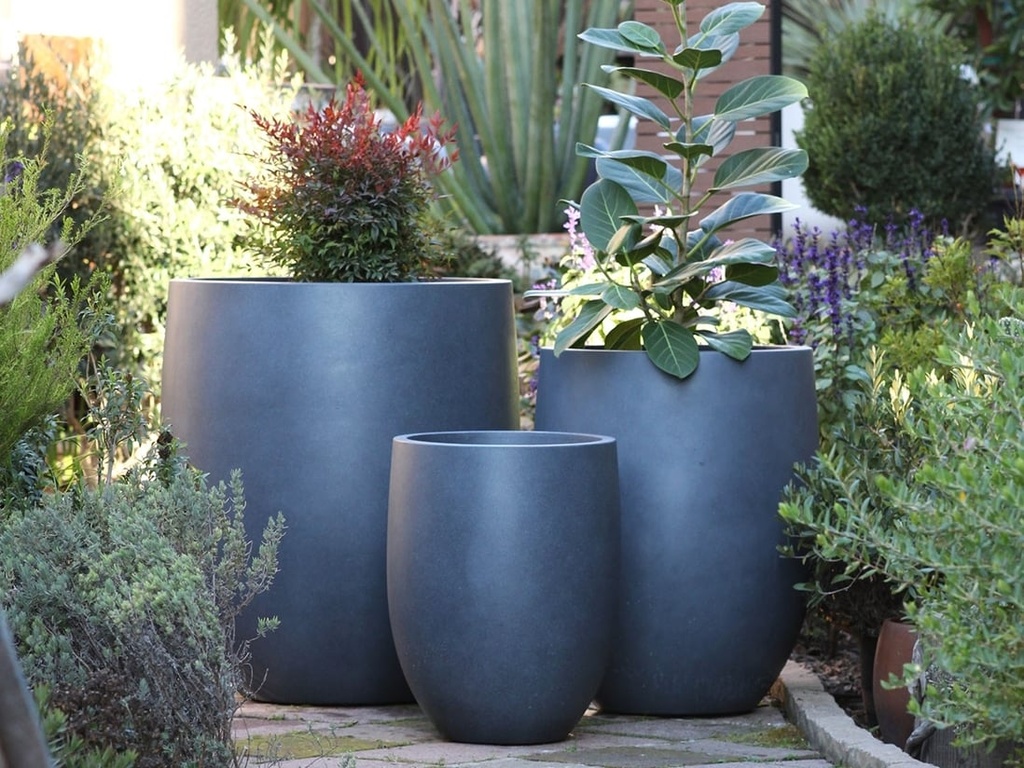 [FG-3166ESG-S3] MILANO TALL PLANTER, ECOSTONE GREY, SET OF 3- 26"X32", 20.5"X27", 16"X21.5"