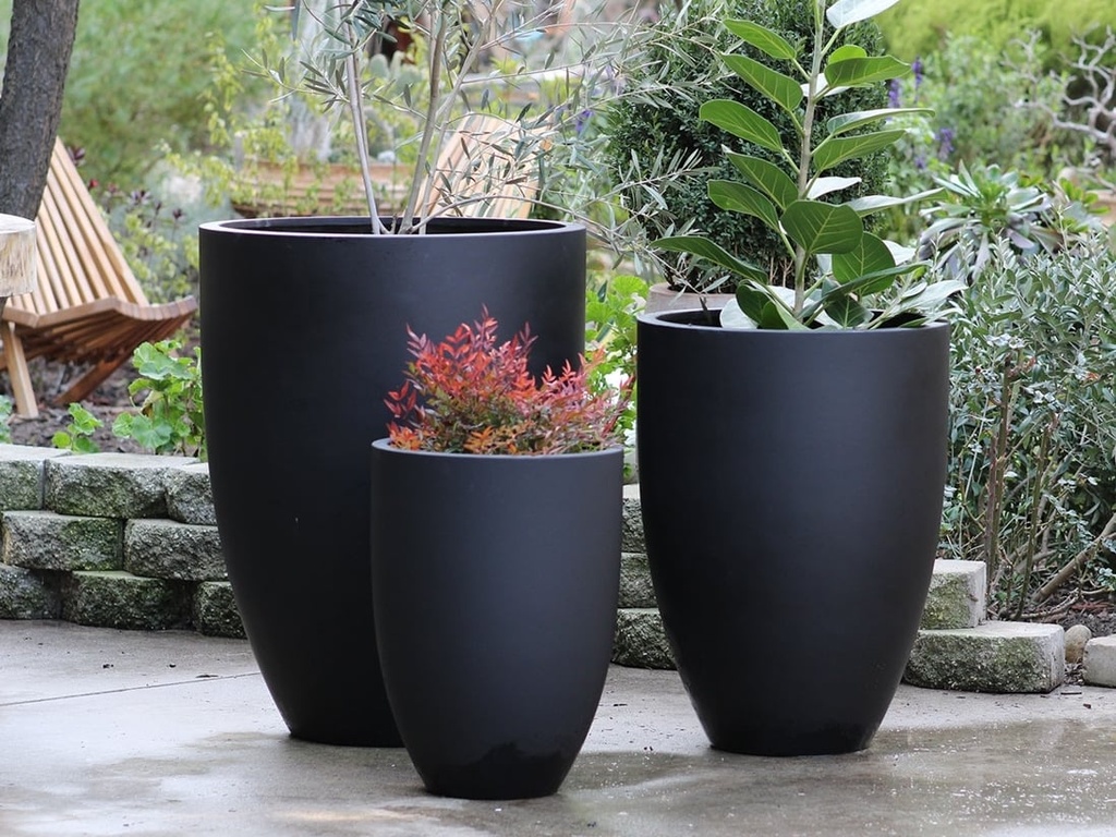MIAMI PLANTER, BLACK, SET OF 3- 25.5"X34", 20.5"X28.5", 15.5"X21.5"