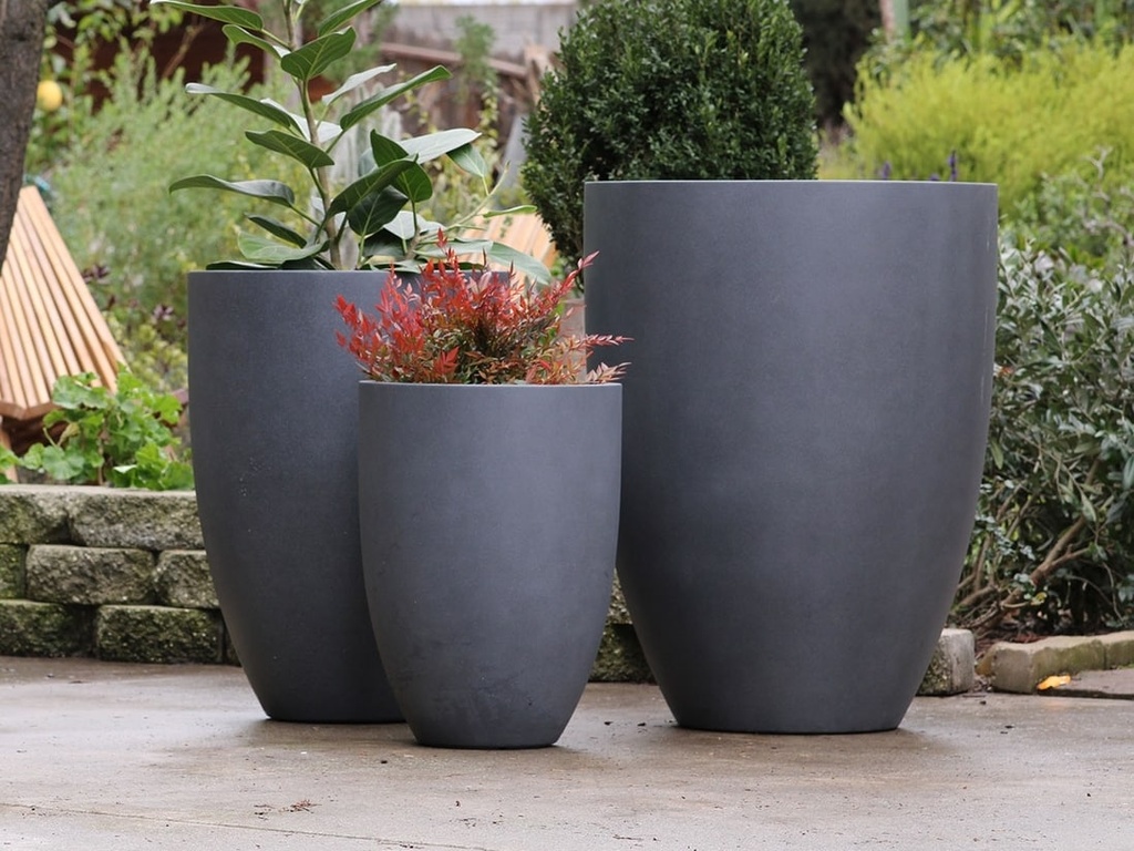[FG-3183ESG-S3] MIAMI PLANTER, ECOSTONE GREY, SET OF 3- 25.5"X34", 20.5"X28.5", 15.5"X21.5"