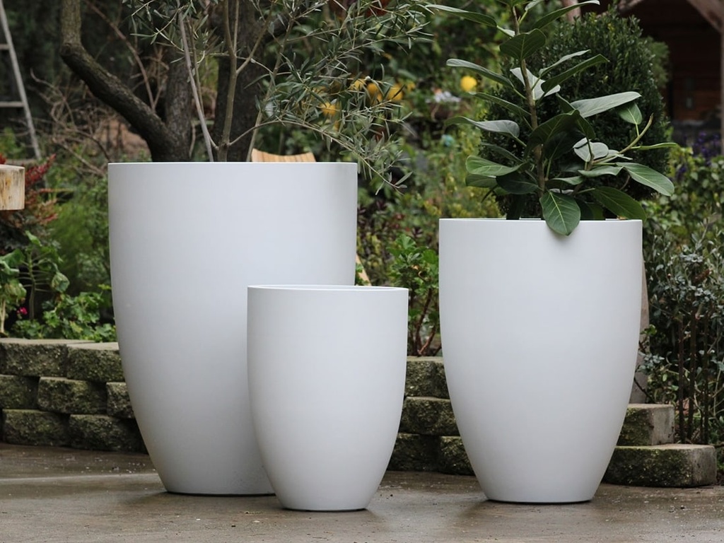 MIAMI PLANTER, PURE WHITE, SET OF 3- 25.5"X34", 20.5"X28.5", 15.5"X21.5"
