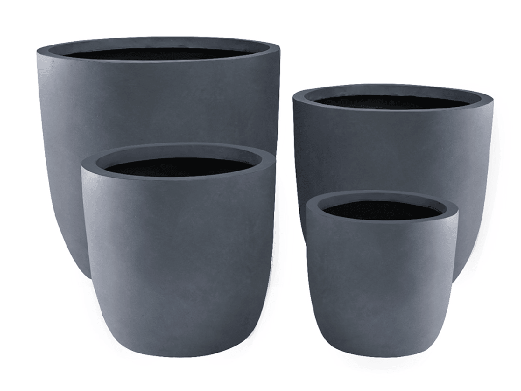 [FS-0083DGY-S4] CASTRO URBAN PLANTER, DARK GRAY, SET OF 4 - 20.0"X18.5", 16.5"X15.5", 13.5"X12.5", 10.5"X10.0"