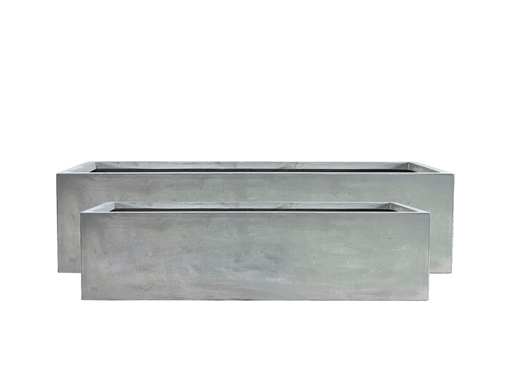 LONG RECTANGULAR, CONCRETE LIGHT GREY, SET OF 2- 39.5"x11.0"x12.0", 29.5"x8.5"x9.0"