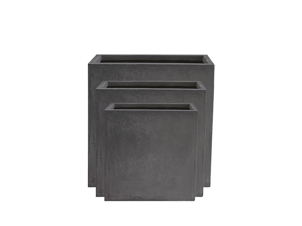WALL RECTANGULAR, DARK GREY, SET OF 3 - 31.5"X14.0"X29.5", 23.5"X10.0"X23.5", 19.5"X7.0"X16.0, ABC