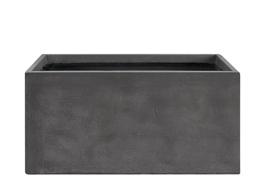 [FS-0147CMD-S3] RECTANGULAR FIBER PLANTER, CEMENT DARK, SET OF 3 - 32.0" X 13.0" X 15.5", 24.0" X 10.5" X 12.0", 19.5"x7.5"x8.0", BCD