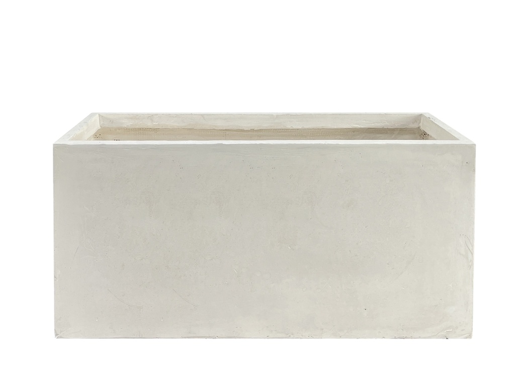 RECTANGULAR FIBER PLANTER, CEMENT WHITE, SET OF 3 - 32.0" X 13.0" X 15.5", 24.0" X 10.5" X 12.0", 19.5"x7.5"x8.0", BCD