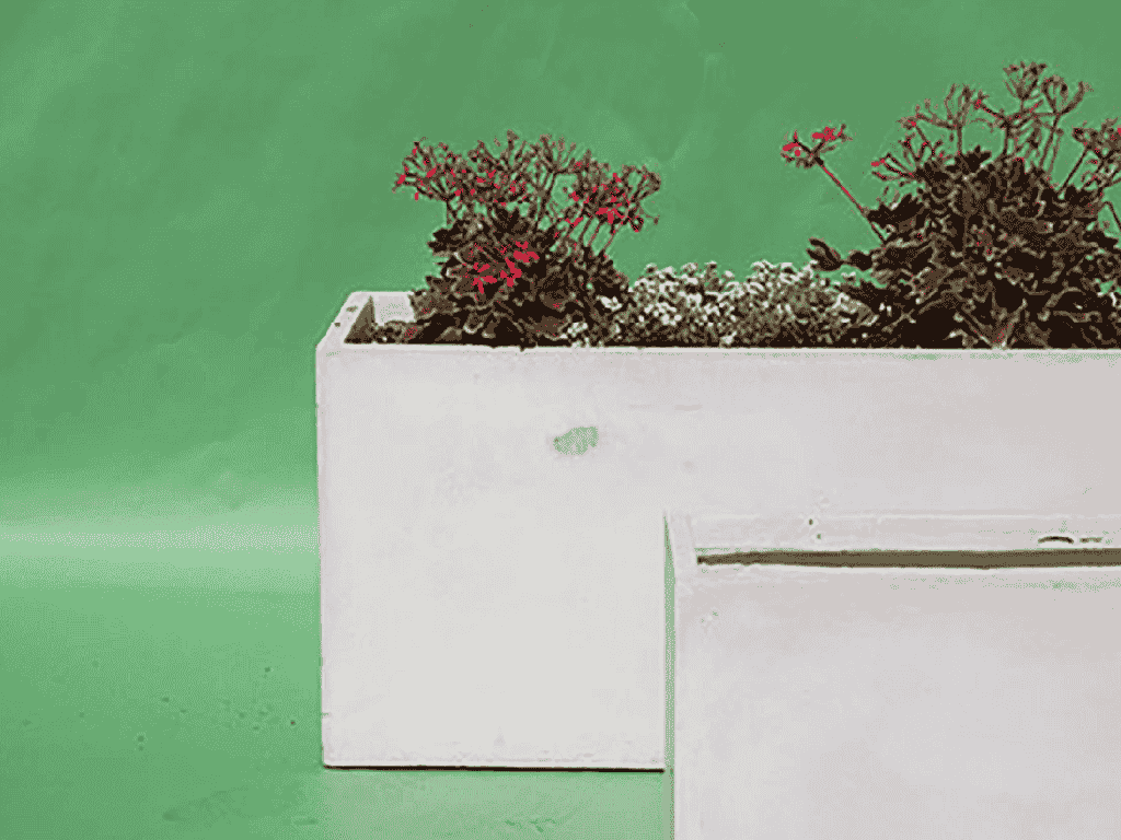 RECTANGULAR FIBER PLANTER, VINTAGE WHITE, SET OF 3 - 32.0" X 13.0" X 15.5", 24.0" X 10.5" X 12.0", 19.5"x7.5"x8.0", BCD