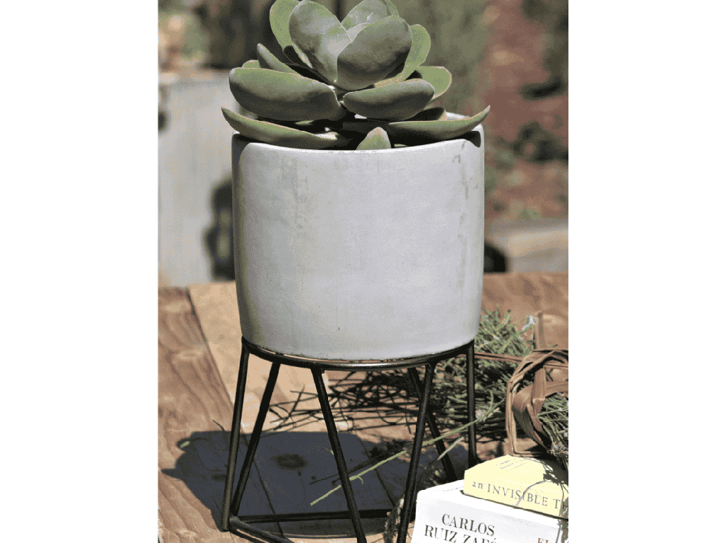 CYLINDER CONCRETE PLANT VESSEL, POLISH CONCRETE, 4 PCS/CASE, 6.5''x6.0''