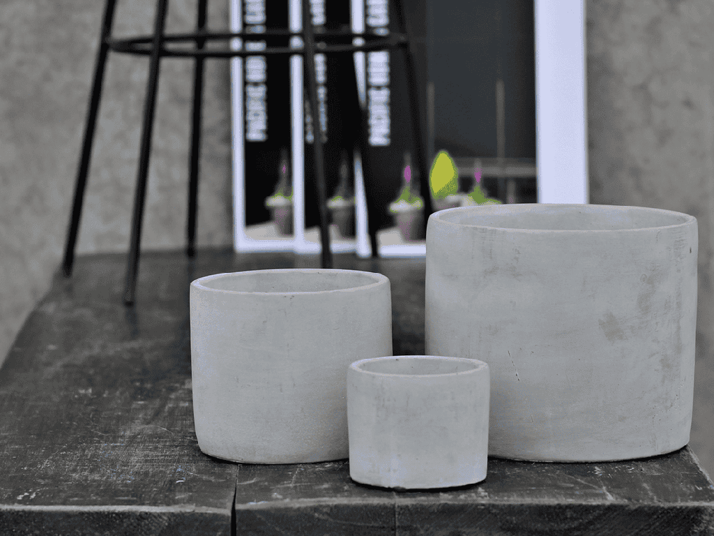 CYLINDER CONCRETE PLANT VESSEL, POLISH CONCRETE, 8 PCS/CASE, 5''x4.5''