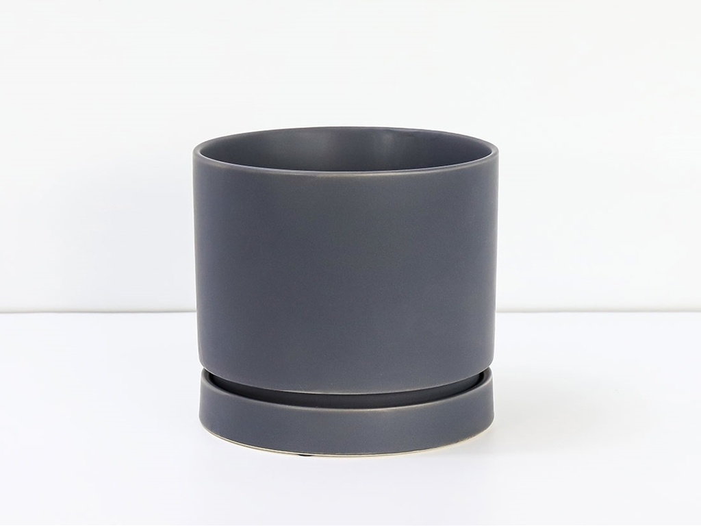 CARMEL ATTACHED SAUCERS PLANTERS, MIDNIGHT BLUE, 6.0"X5.5", CASE OF 6