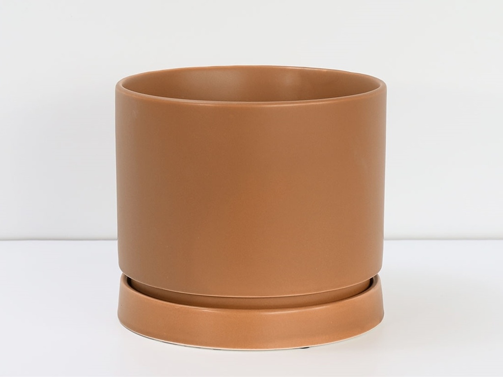 CARMEL ATTACHED SAUCERS PLANTERS, PUMPKIN, 7.5"X6.5", CASE OF 4