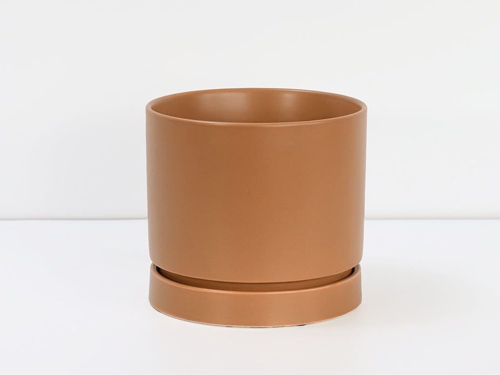 CARMEL ATTACHED SAUCERS PLANTERS, PUMPKIN, 6.0"X5.5", CASE OF 6