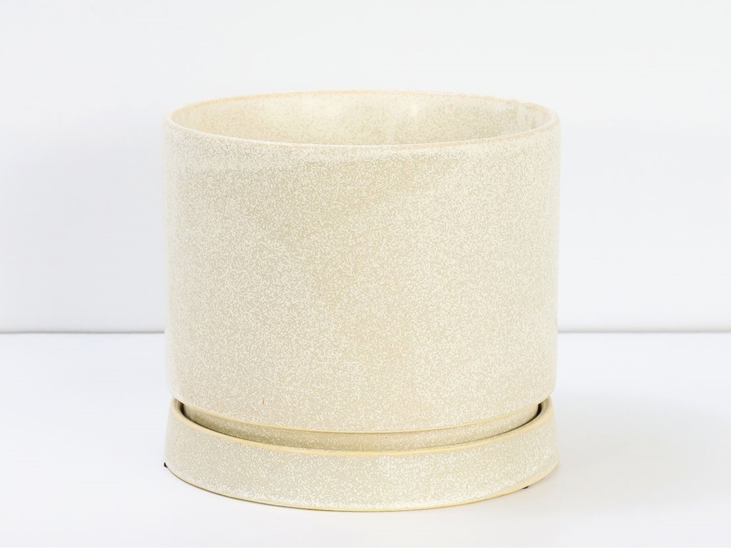 CARMEL ATTACHED SAUCERS PLANTERS, WHITE DAISY, 7.5"X6.5", CASE OF 4