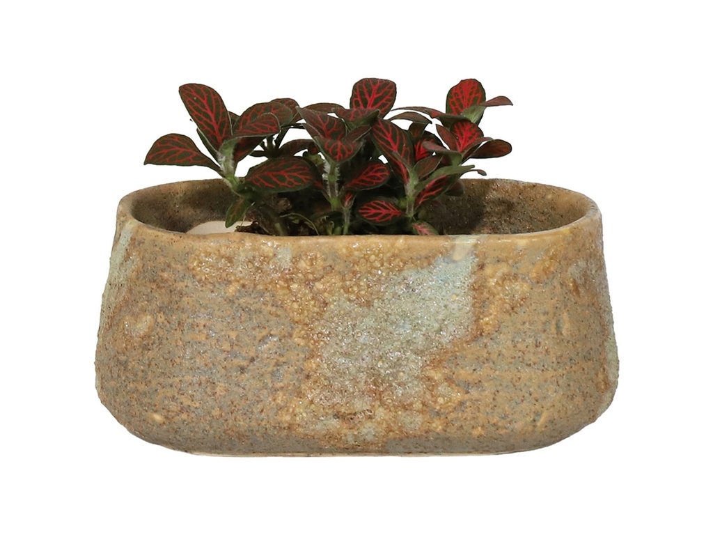 [IP-DG2253BRR-A-C4] OVAL HAND FORMED PLANTER, BROWN STONE RUST, 8.5'x4.5'x4'SOLD IN CASE OF 4