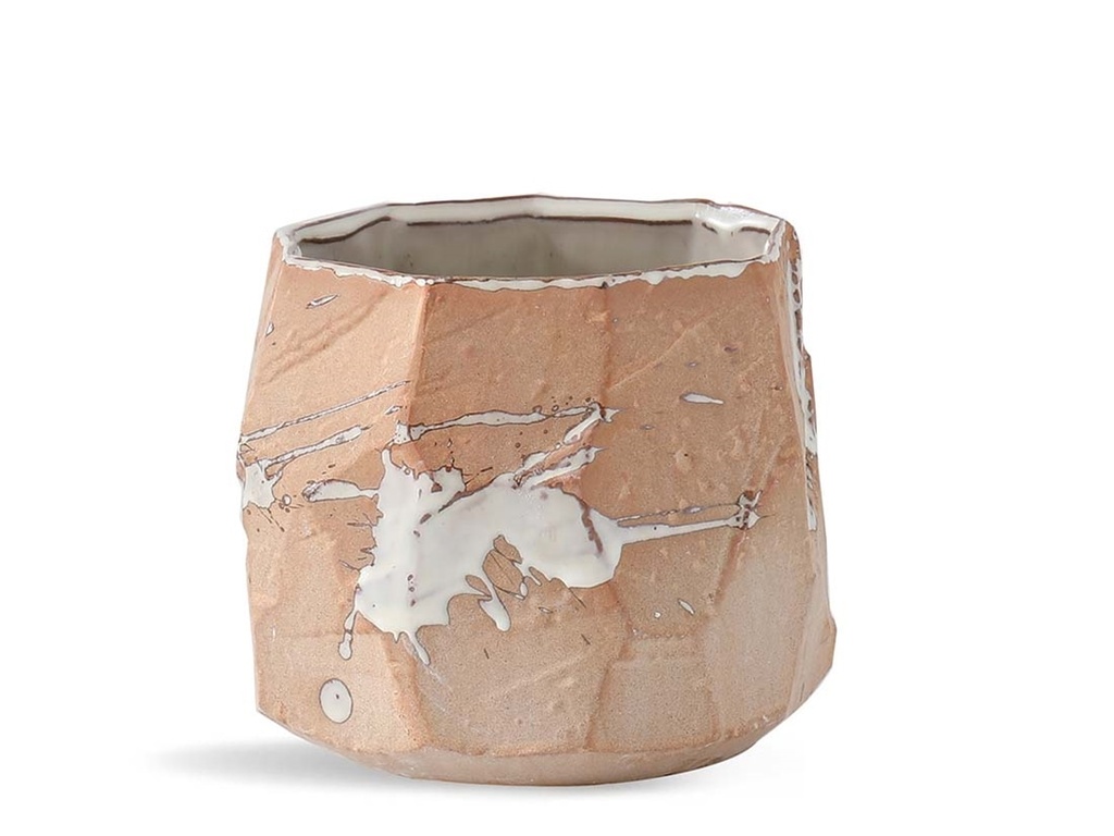 ROCK FORM GROWER POT, ARTISAN CLAY, 6.5"X5.5", CASE OF 4