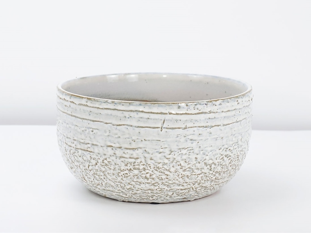 PEBBLE BEACH BOWLS, WHITE DAISY, 7.5"X3.5", CASE OF 6