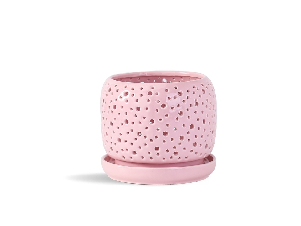 RAIN DROP ORCHID PLANTER, PASTEL BABY PINK, 6.0"X5.5", CASE OF 6