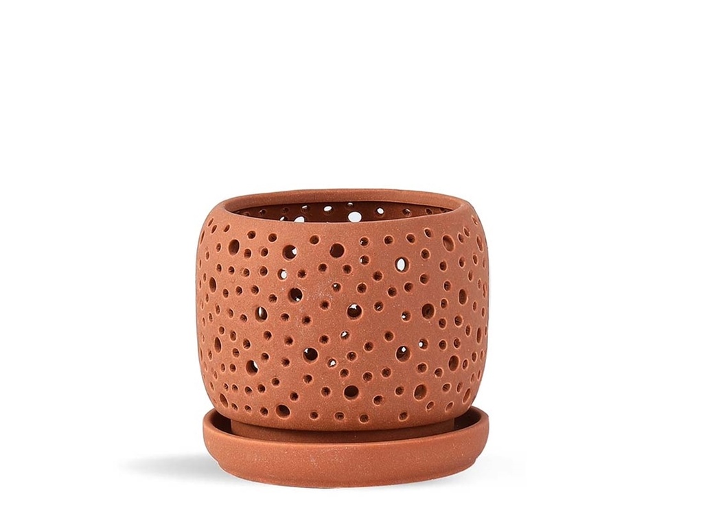 [IP-DO2359SCC-B-C6] RAIN DROP ORCHID PLANTER, SAND CANYON CLAY, 6.0"X5.5", CASE OF 6