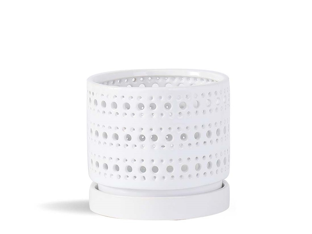 MOON GATE ORCHI ORCHID PLANTER, BRIGHT WHITE, 6.0"X5.5", CASE OF 6