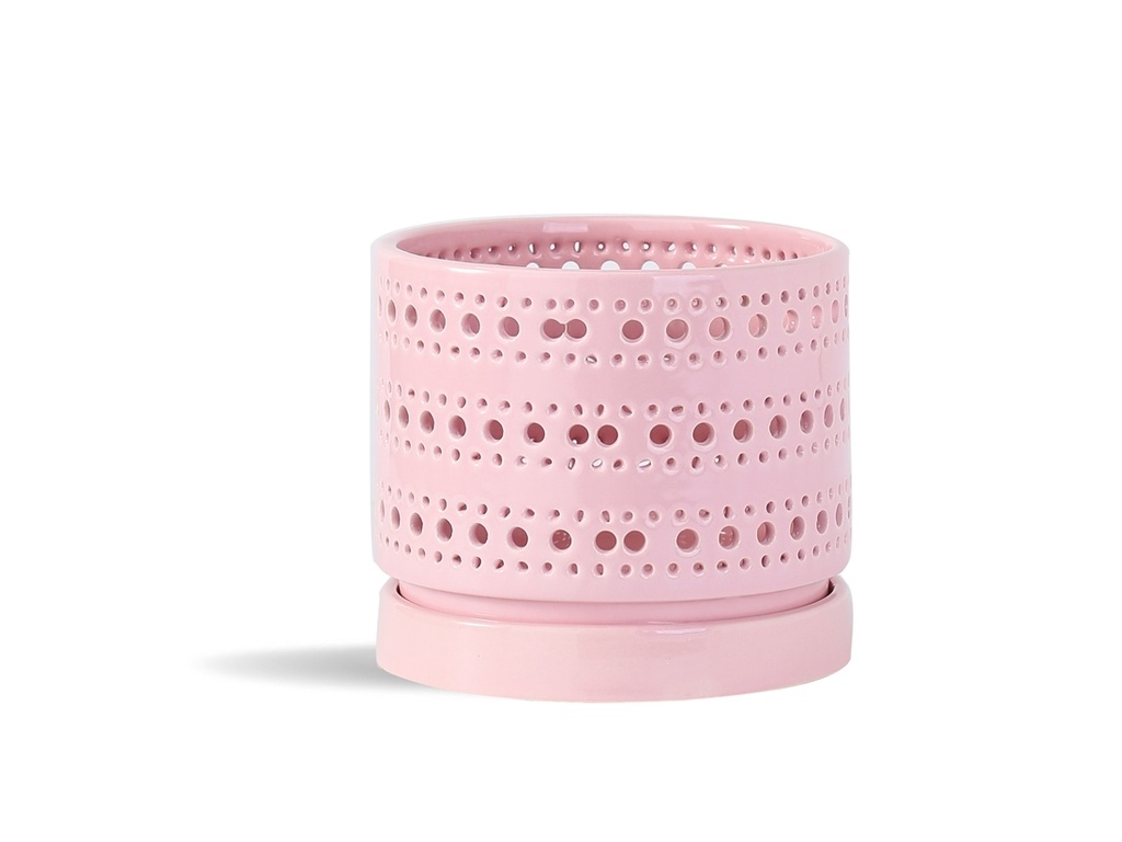 MOON GATE ORCHI ORCHID PLANTER, PASTEL BABY PINK, 6.0"X5.5", CASE OF 6