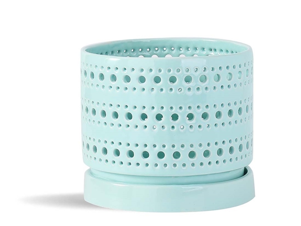 MOON GATE ORCHI ORCHID PLANTER, PASTEL LIGHT GREEN, 6.0"X5.5", CASE OF 6