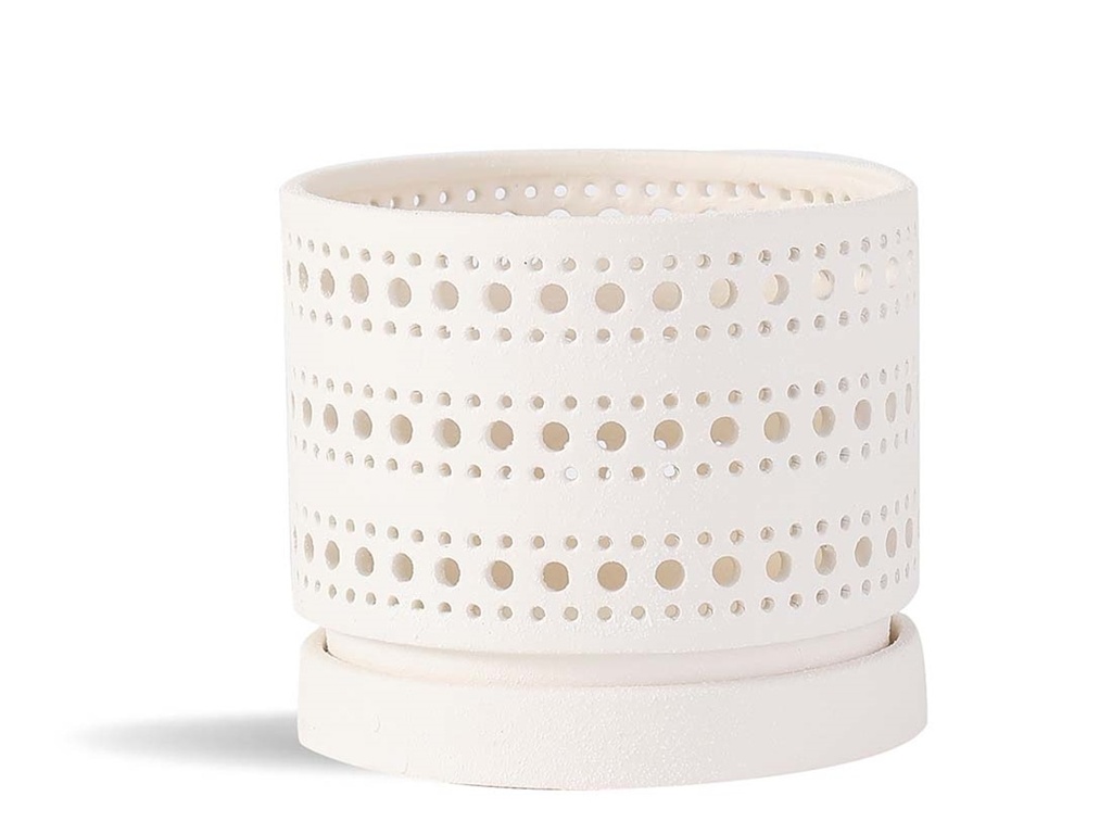 [IP-DO2360SMW-B-C6] MOON GATE ORCHI ORCHID PLANTER, SAND MILKY WHITE, 6.0"X5.5", CASE OF 6