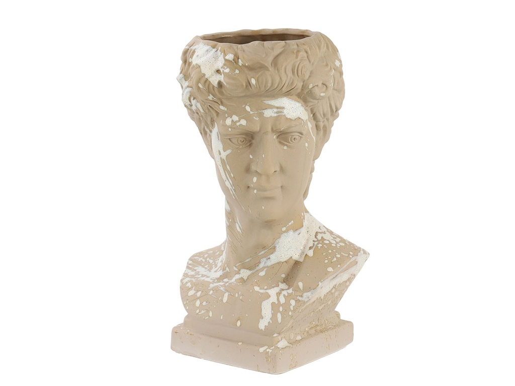 BARDINI HEAD PLANTER, ARTISAN CLAY, 9.5"X9.0"X16.5", SOLD IN CASE OF 2