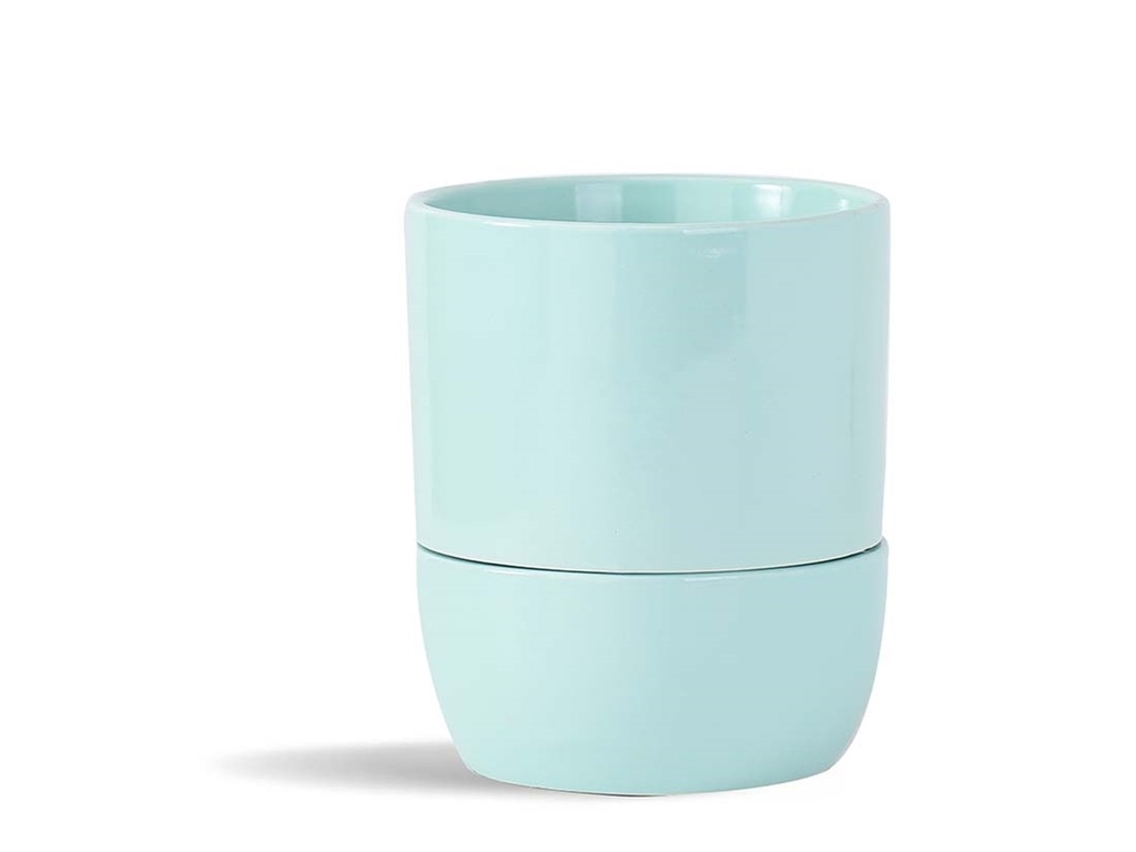 [IP-DS2292PLG-B-C4] URBAN DWELLER SELF-WATERING POT, PASTEL LIGHT GREEN, 6.5"X6.5", CASE OF 4