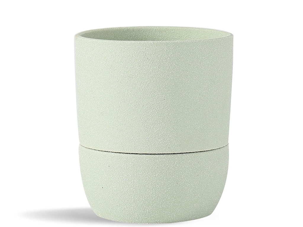 [IP-DS2292SSG-C-C6] URBAN DWELLER SELF-WATERING POT, SAND SAGE GREENWHITE, 5.0"X5.5", CASE OF 6