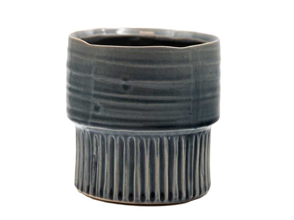 [IP-J19136NBL-C-C9] JEWEL MARTINI PLANTER, NORDIC BLUE, 4.5" X 4.0", SOLD IN CASE OF 9