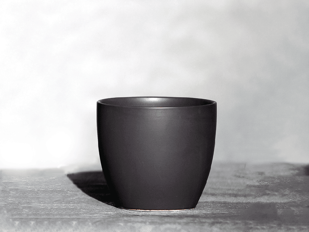 PEACE LILY CACHE POT, MATTE COOL GREY, 6.5"X5.5", SOLD IN CASE OF 8