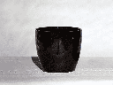 PEACE LILY CACHE POT, GLOSSY BLACK,  7.5"X6.5", SOLD IN CASE OF 4