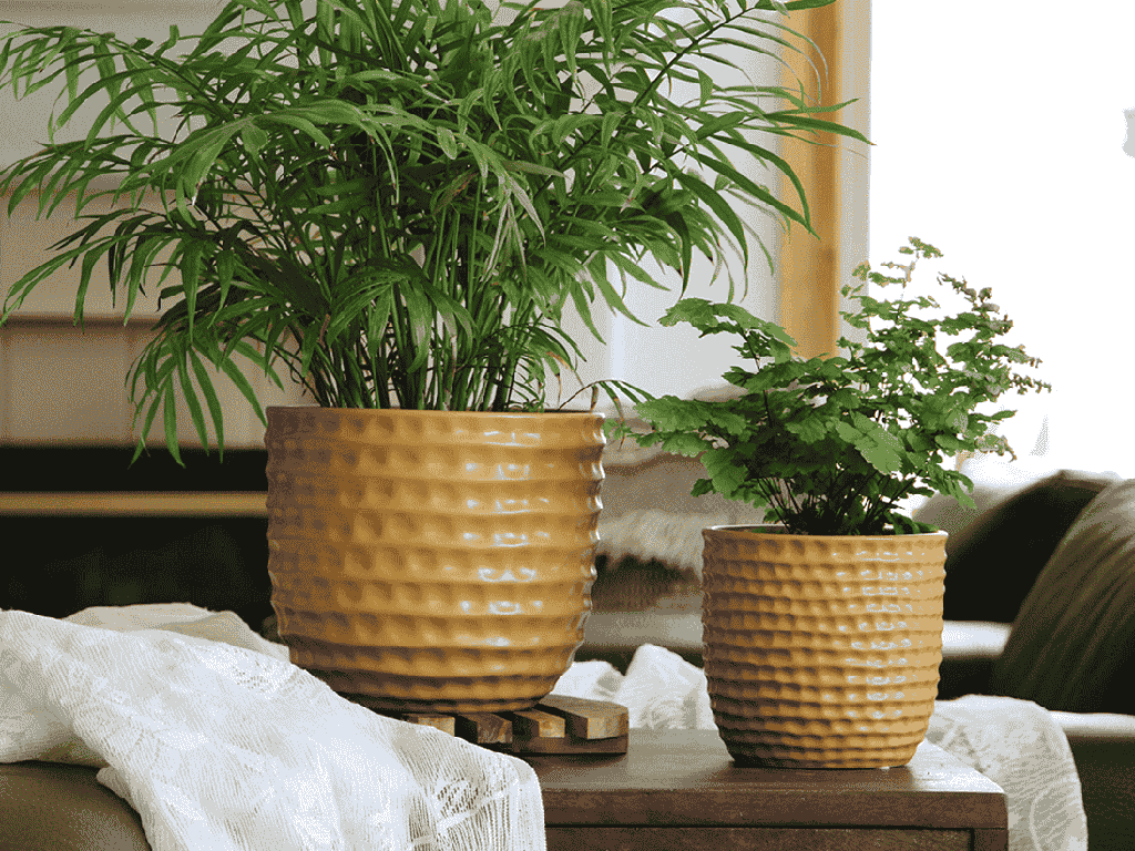 HONEYCOMB PLANTER, MUSTARD, 7.5"x7" SOLD IN CASE OF 6