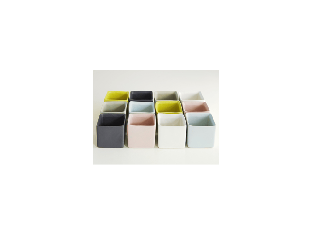 [IP-MC2060MIX-C12] CUBE CACHE POT, MIXED COLOR, 2.5"X2.5", SOLD IN CASE OF 12