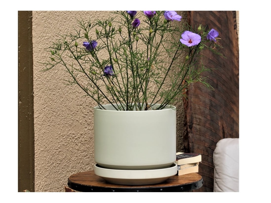 MELROSE M-MODERN PLANTER, WHISPER WHITE, 10.0"x10.5", SOLD IN CASE OF 2