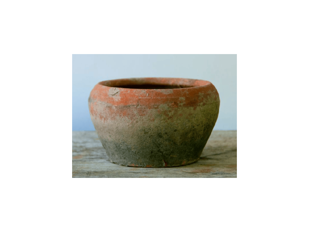ANDOVER TERRA COTTA FARM POTS, MOSSED REDSTONE, 6.0"x3.5" (SOLD IN CASE OF 12)