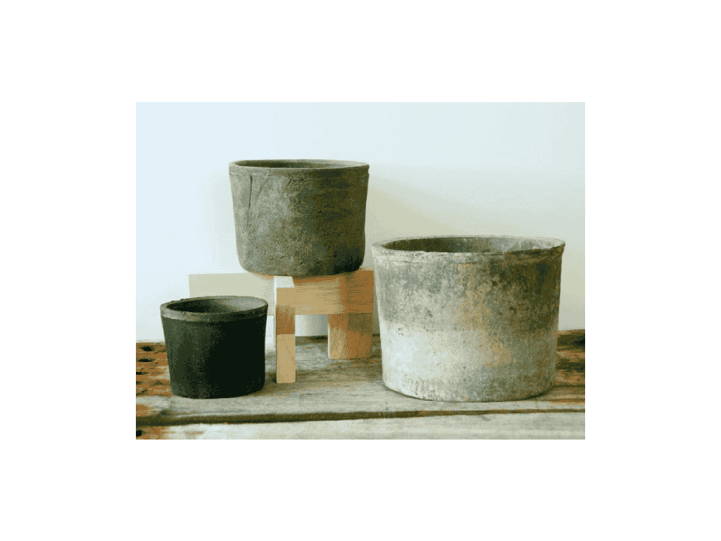 BEXLEY TERRA COTTA FARM POTS, MOSSED BLACKSTONE, 4.0"X3.0", 3.0"X2.5", 2.0"X1.5" (SOLD IN CASE OF 24 SETS)